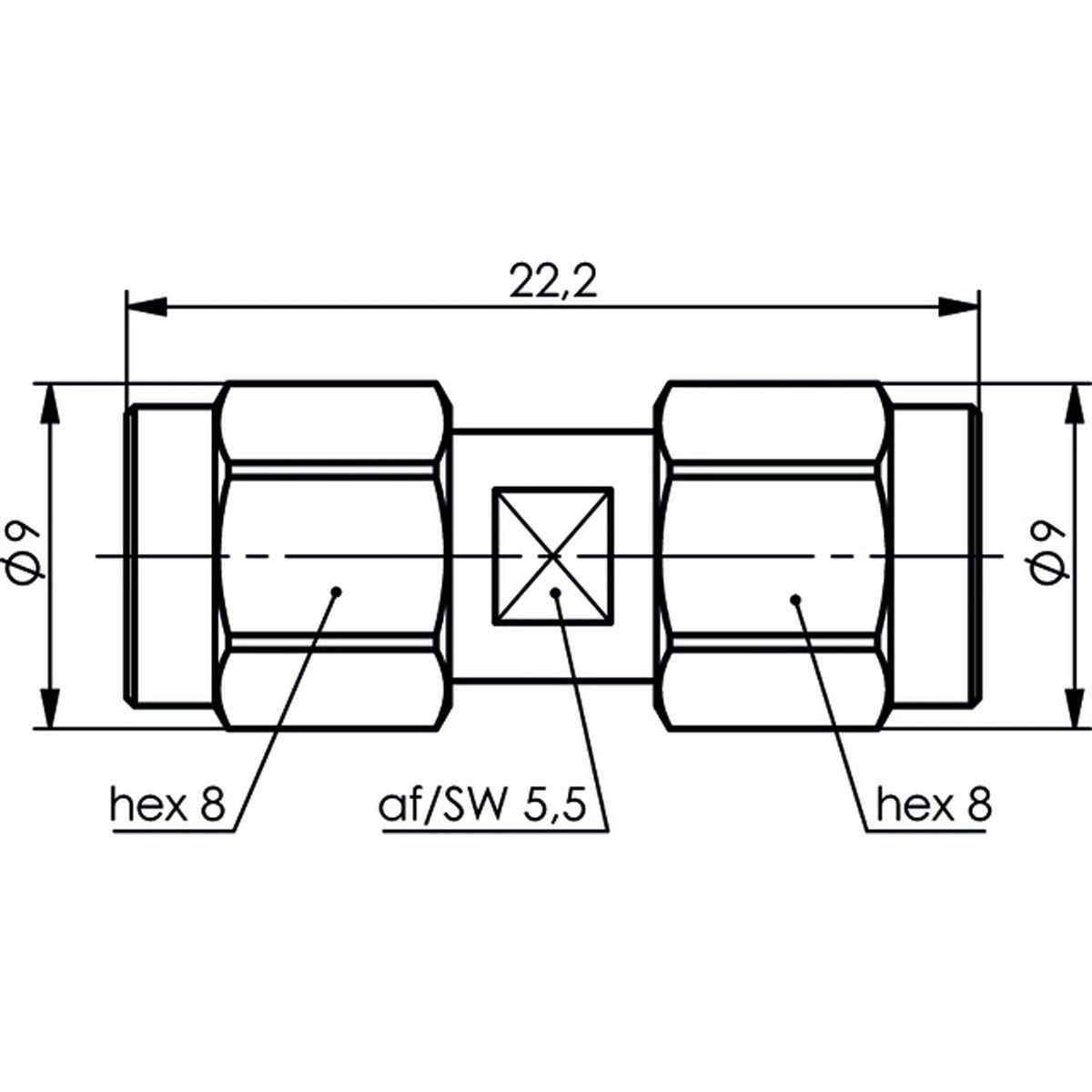 TELEGÄRTNER SMA-Verbinder, Stecker/ Stecker, vergoldet