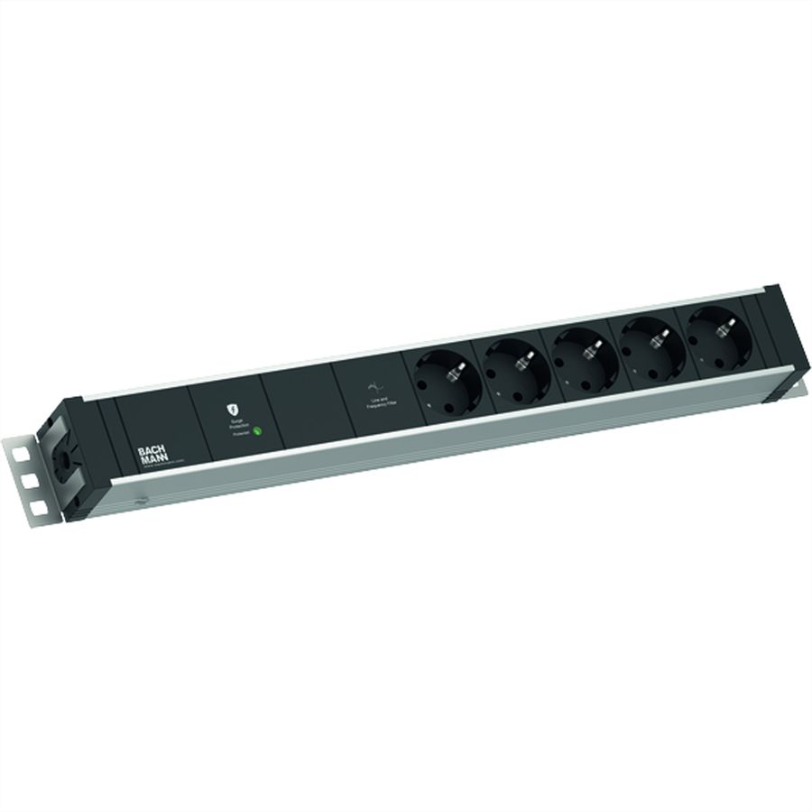 BACHMANN 19" 1.5U 5xCEE7/3 1xGVS-Plus 2.0m CEE7/7