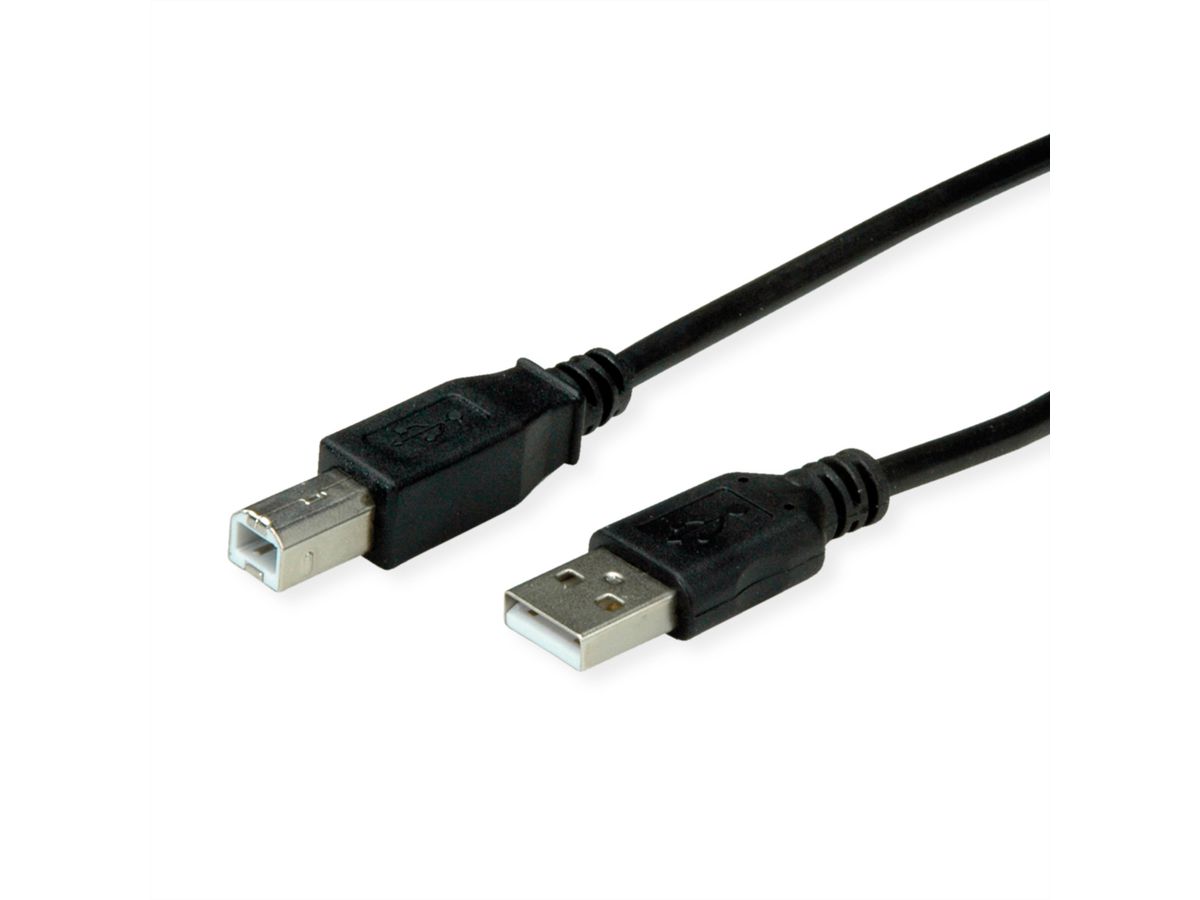 ROLINE RM USB 2.0 kabel, Type A-B, zwart, 1,8 m