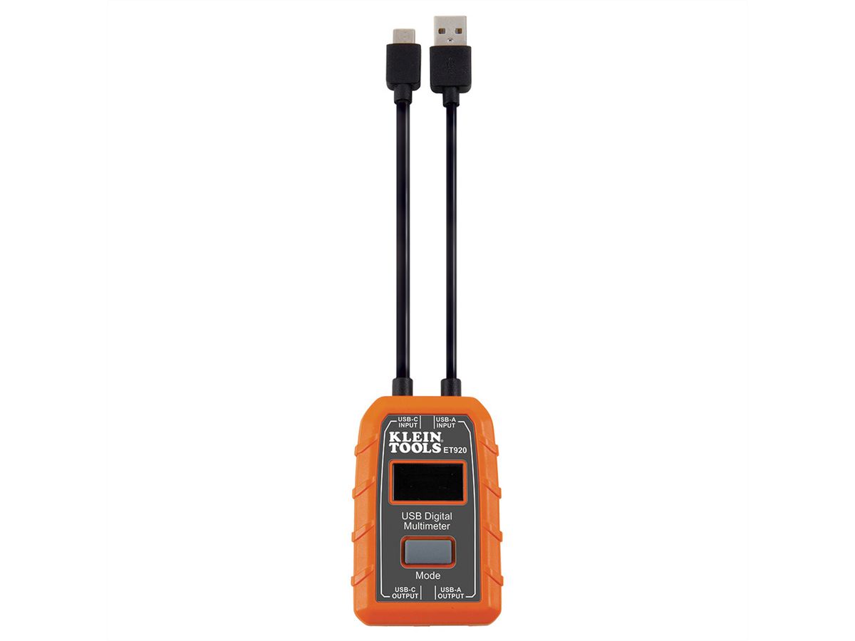 KLEIN TOOLS ET920 USB Digital Meter, USB-A and USB-C