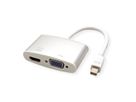 ROLINE Adapter, Mini DisplayPort - HDMI/VGA, Mini DP M - HDMI/VGA F