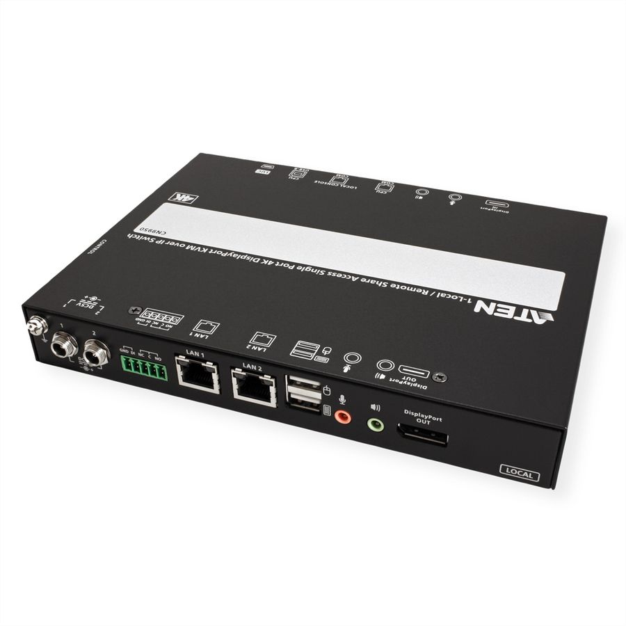 ATEN CN9950 1-Lokaal-Remote Share Access Single Port 4K DisplayPort KVM over IP Switch
