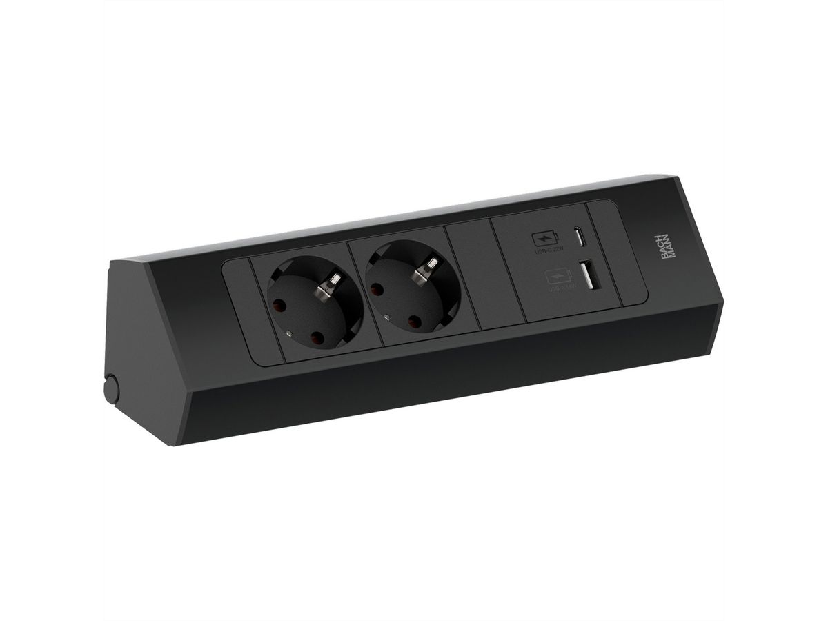 BACHMANN CASIA 2 2xCEE7/3 1xUSB A/C 22W 2.0m AEH SW