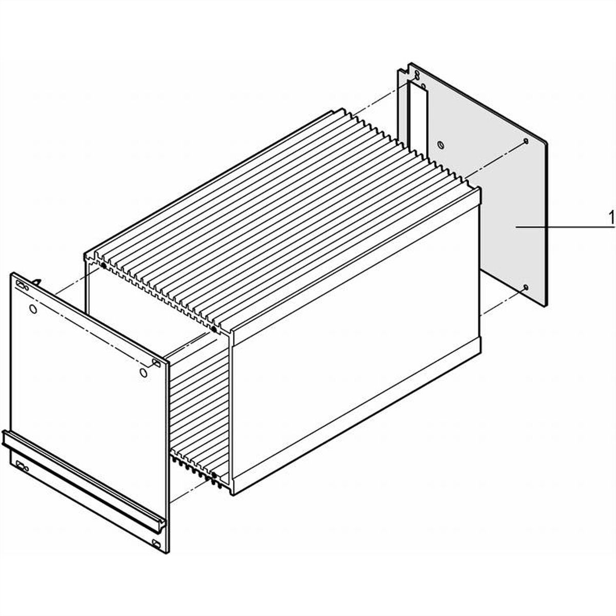 SCHROFF HF Frame Type Plug-In Unit Rear Panel, Without Cut-Out, 3 U, 7 HP