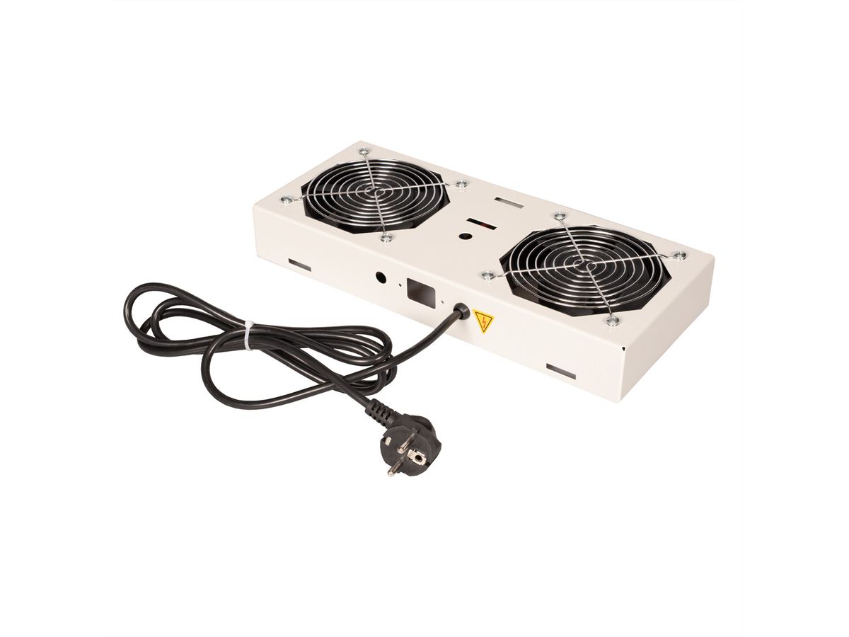 ROLINE Fan unit with 2 fans, for 19" Wall Cabinet grey