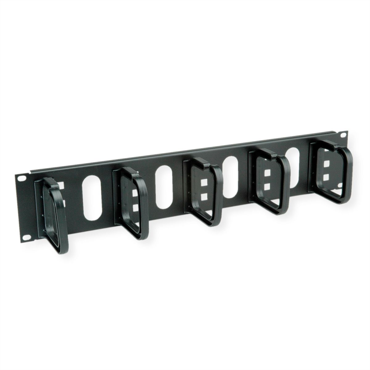 CONTEG 19" Kabelgeleider 2HE met 5 Kabelogen 80x80mm