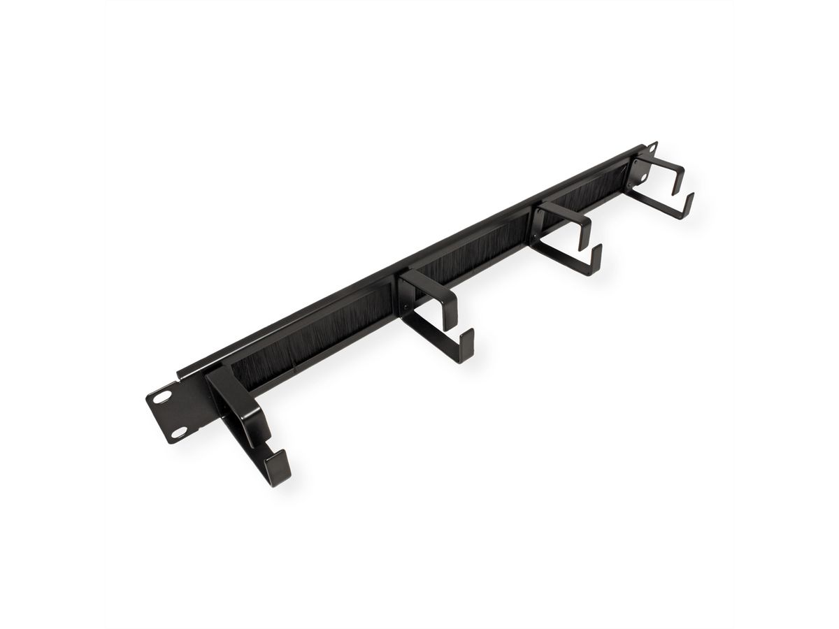 ROLINE 19" frontpaneel, 4 ogen type G, kabeldoorvoer (borstel), zwart