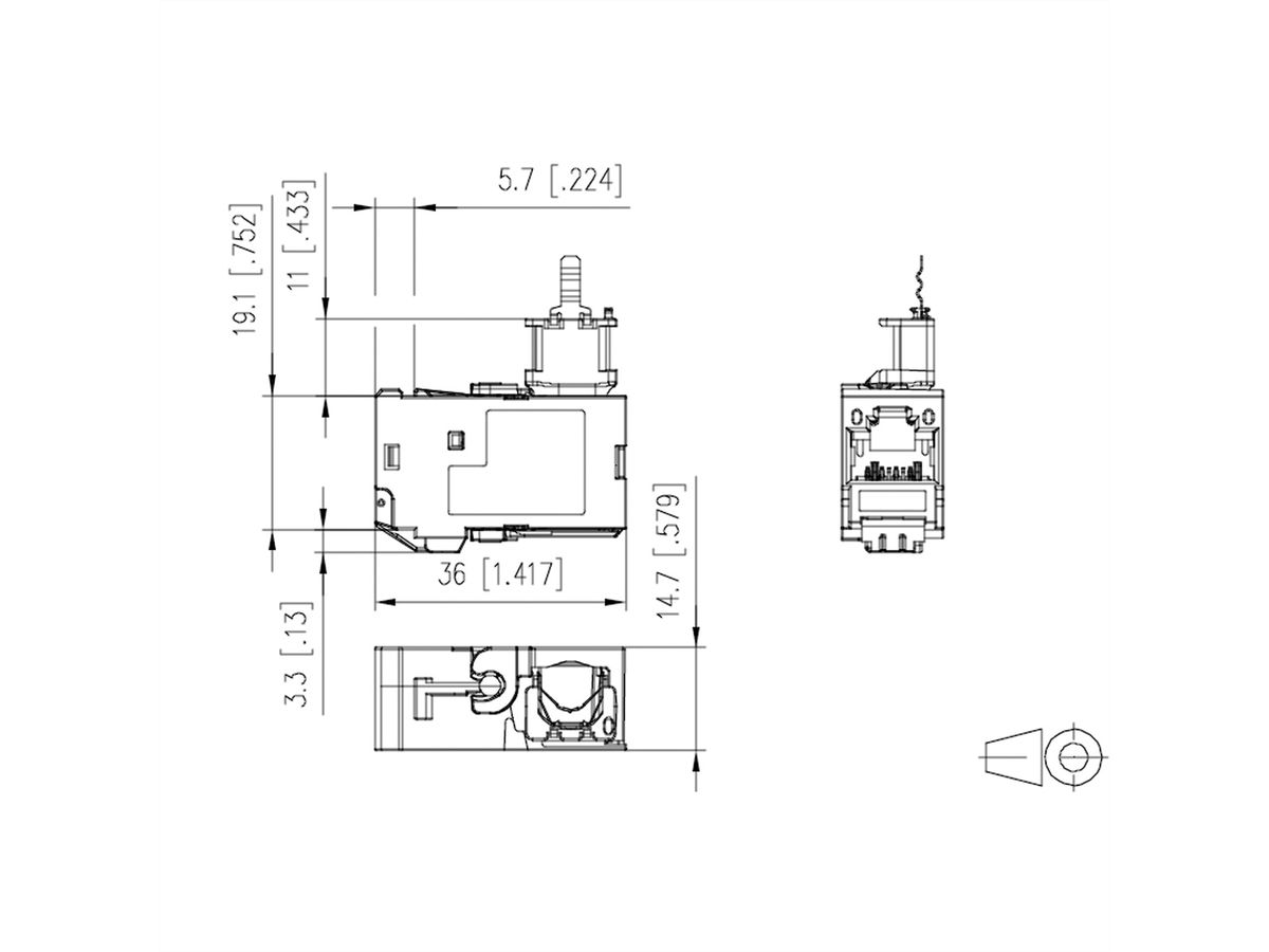 METZ CONNECT Cat.6A module 90° aansluiting