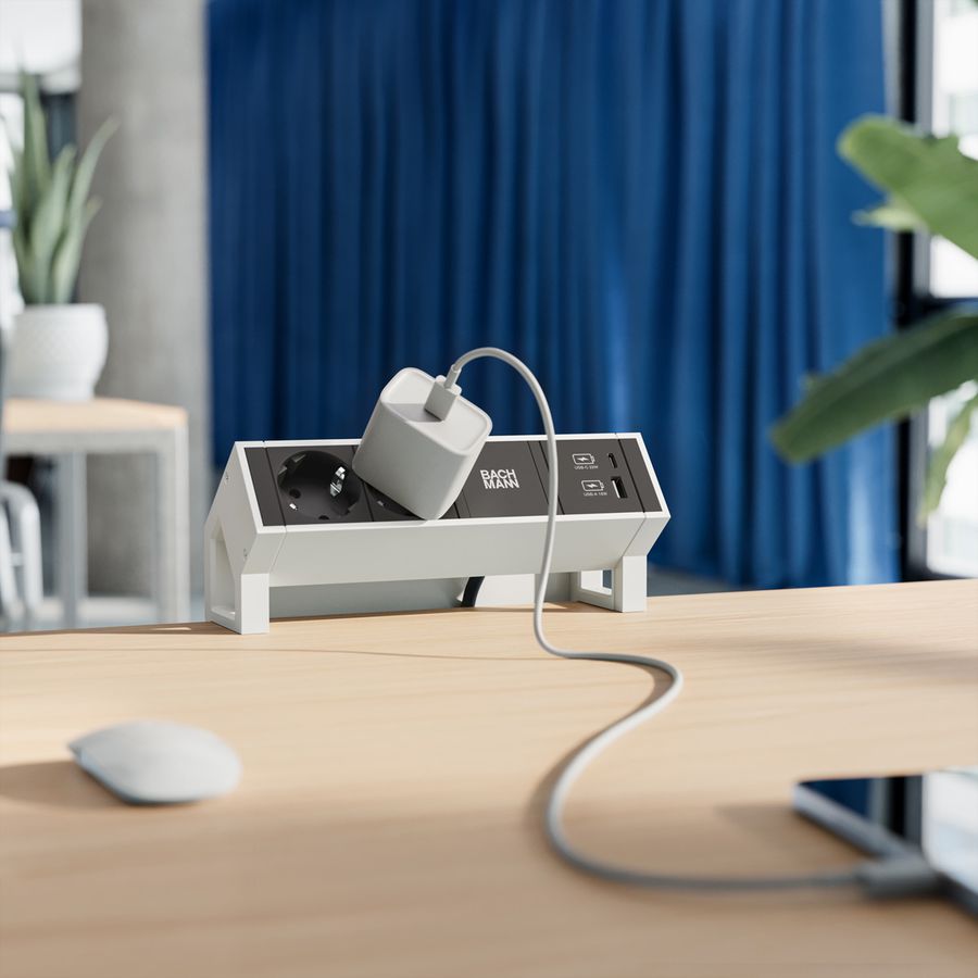 BACHMANN DESK2 2x geaard contact 1x ABD GST18, wit