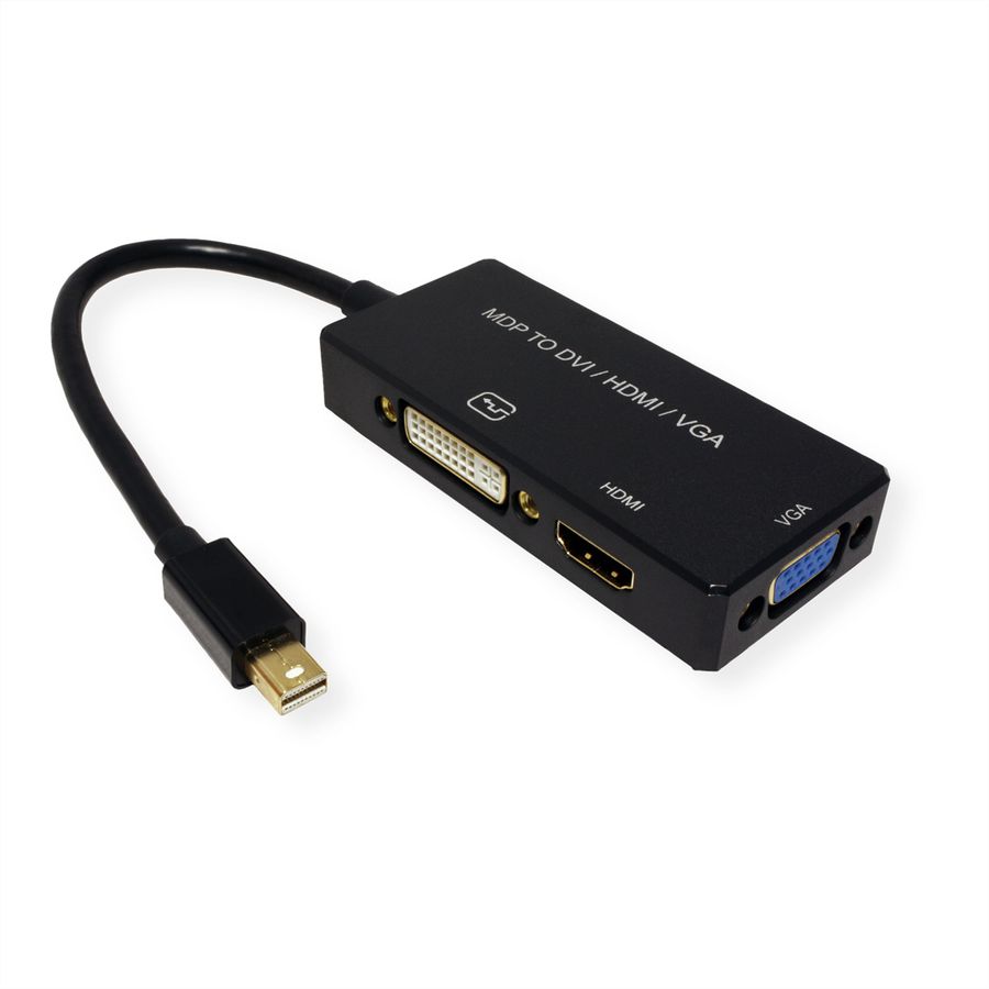 VALUE adapterkabel Mini DisplayPort - VGA / DVI / HDMI, v1.2, Actief
