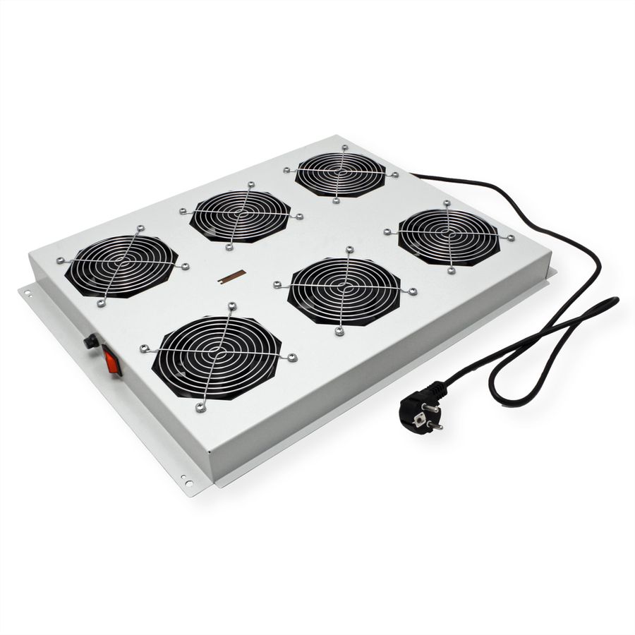 ROLINE 19" roof fan unit with 6 fans, ON/OFF for server rack PRO series, grey