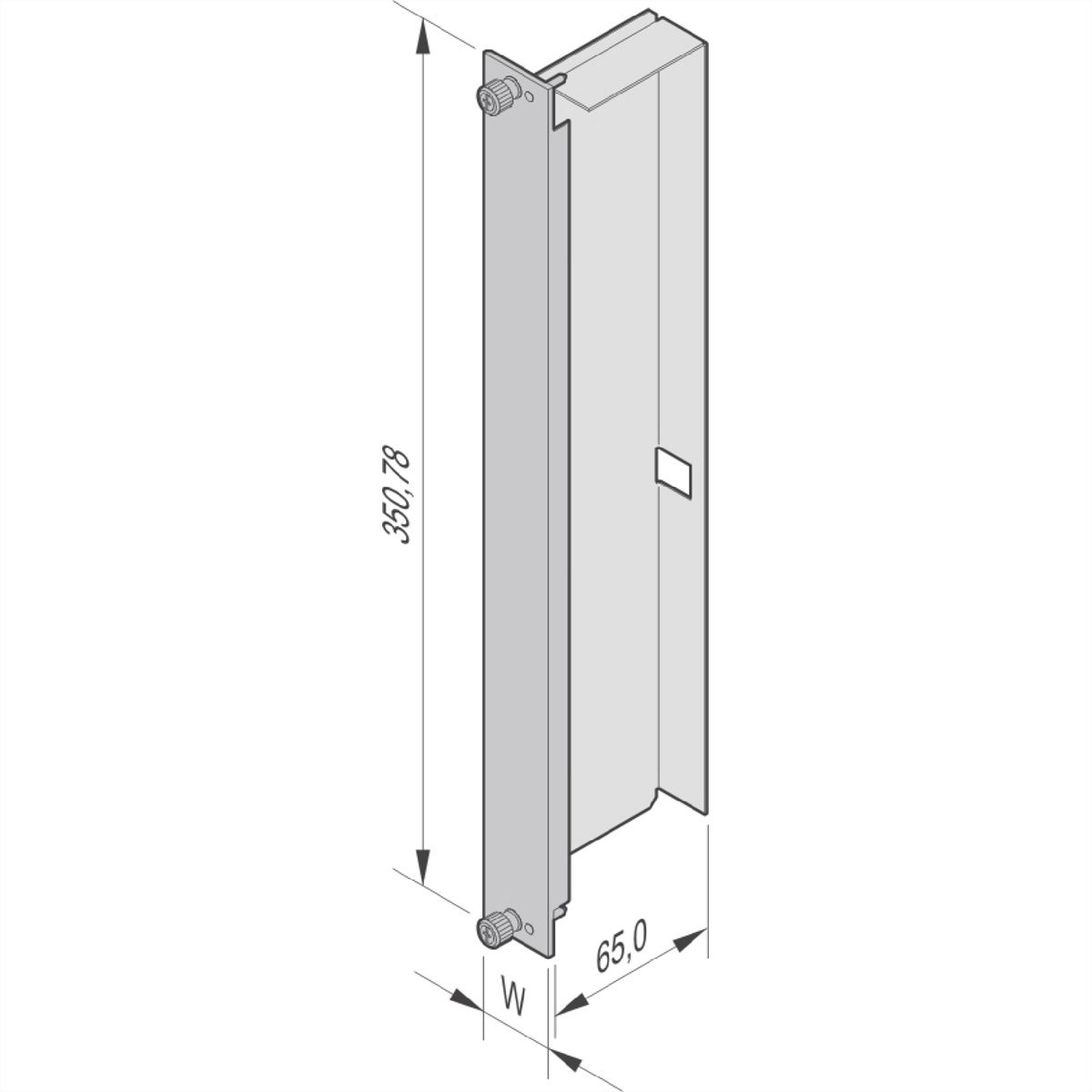 SCHROFF AdvancedTCA Air Deflector 70 mm, With Air Baffle, Al Profile, 8 U, 6 HP