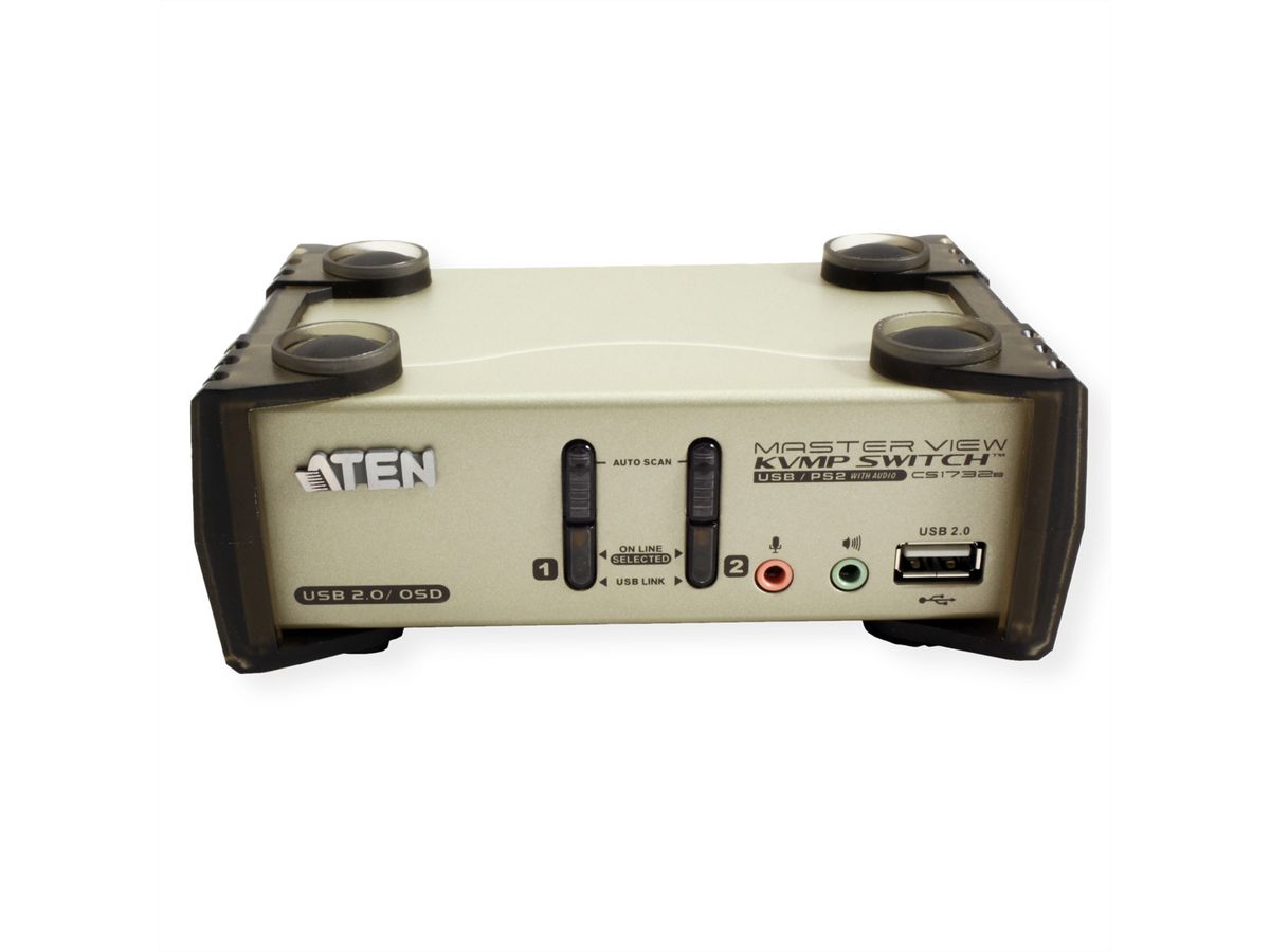 ATEN CS1732B KVM Switch VGA, PS/2-USB, Audio, USB-Hub, 2 Poorts