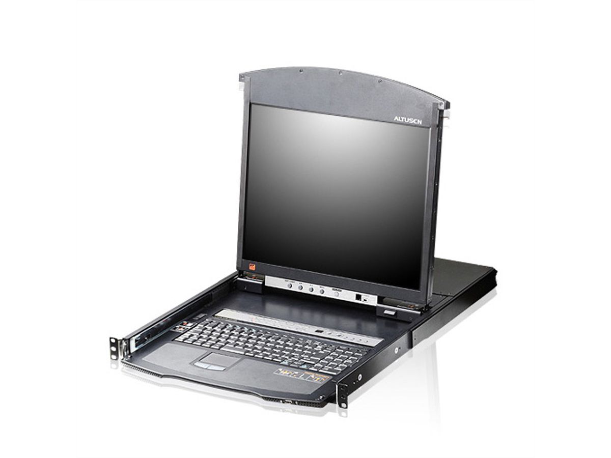 ATEN KL1508AiM KVM Over IP Switch, 8-Poorts, 43cm LCD, VGA, PS/2-USB, DE-Layout