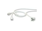 ROLINE Y-Power Cable, 2x straight IEC Connector, white, 2 m