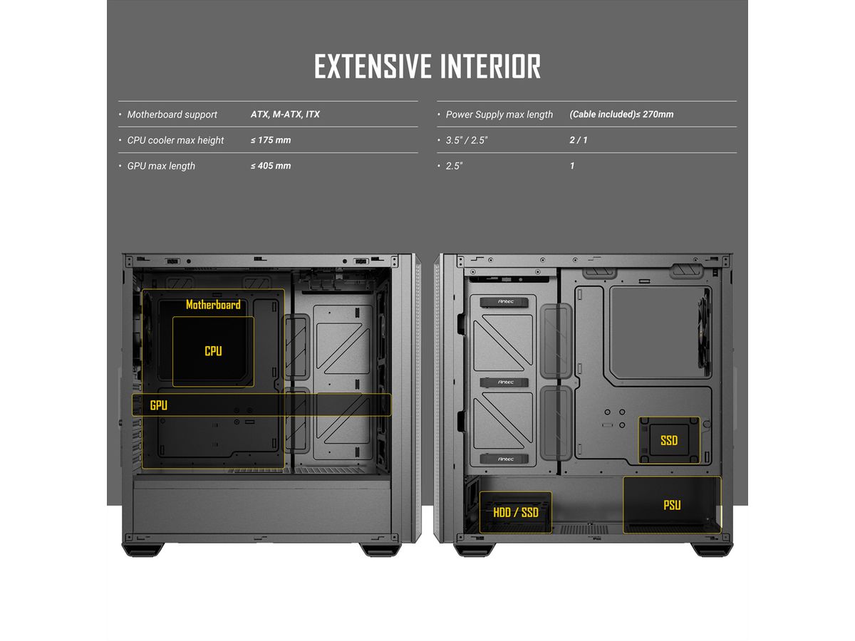 ANTEC Performance P7S Mid-Tower ATX, M-ATX and ITX PC Case, silver