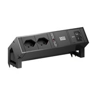 BACHMANN DESK2 2xCH 90° 1xUSB C/C 65W, L=0.2m RAL9005