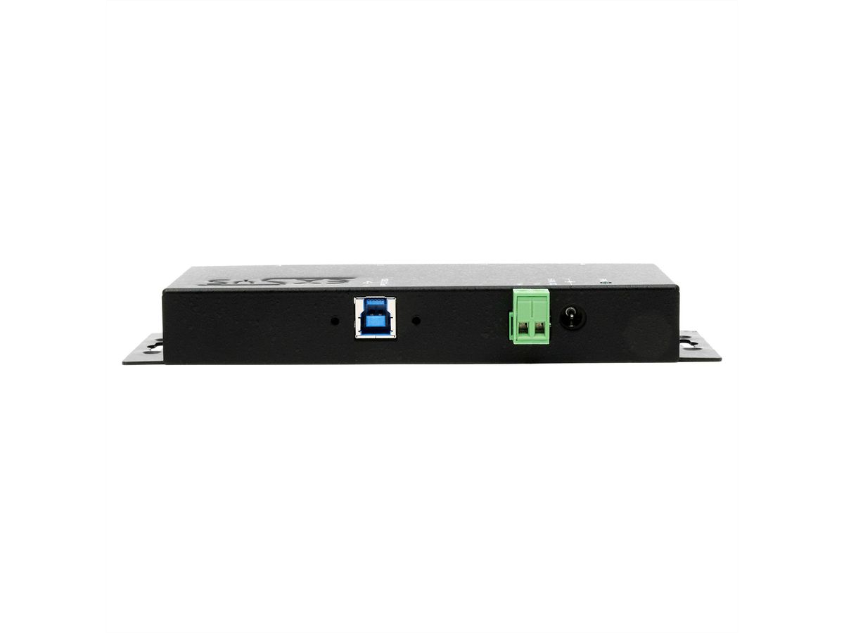 EXSYS EX-1184HMVS-2 4-Port Metall USB 3.2 Gen1 inkl. verschraubbares Kabel Surge Protection