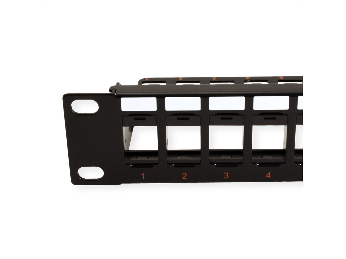 ROLINE Keystone 19'' Module frame Cat.5/Cat.6, 24 Ports, blank, UTP, black