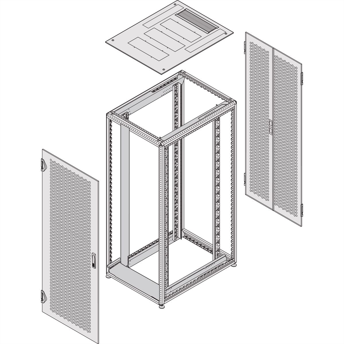 SCHROFF Varistar Server Cabinet, RAL 7021, Side-by-Side, 52 U, 2450H, 600W, 1000D