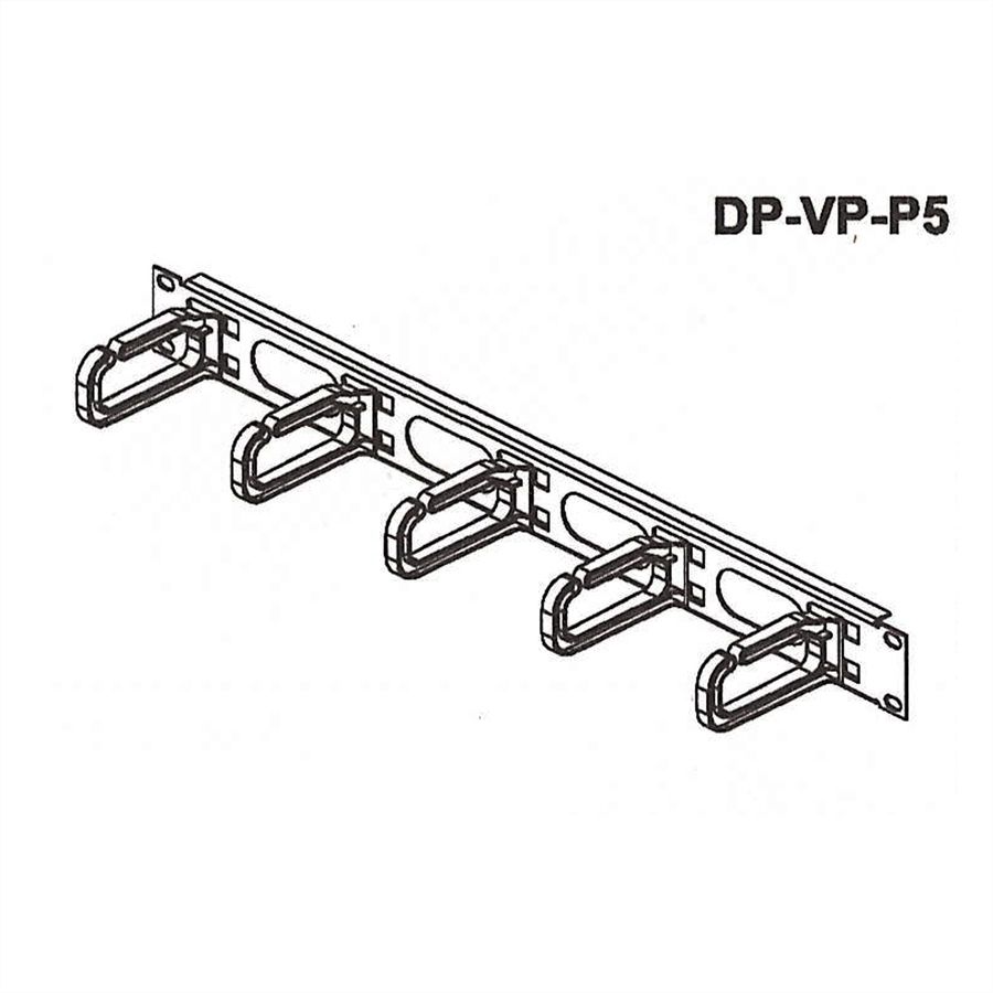 CONTEG 19"-Kabelführung 1 HE mit 5 Kabelösen 40 x 80 mm