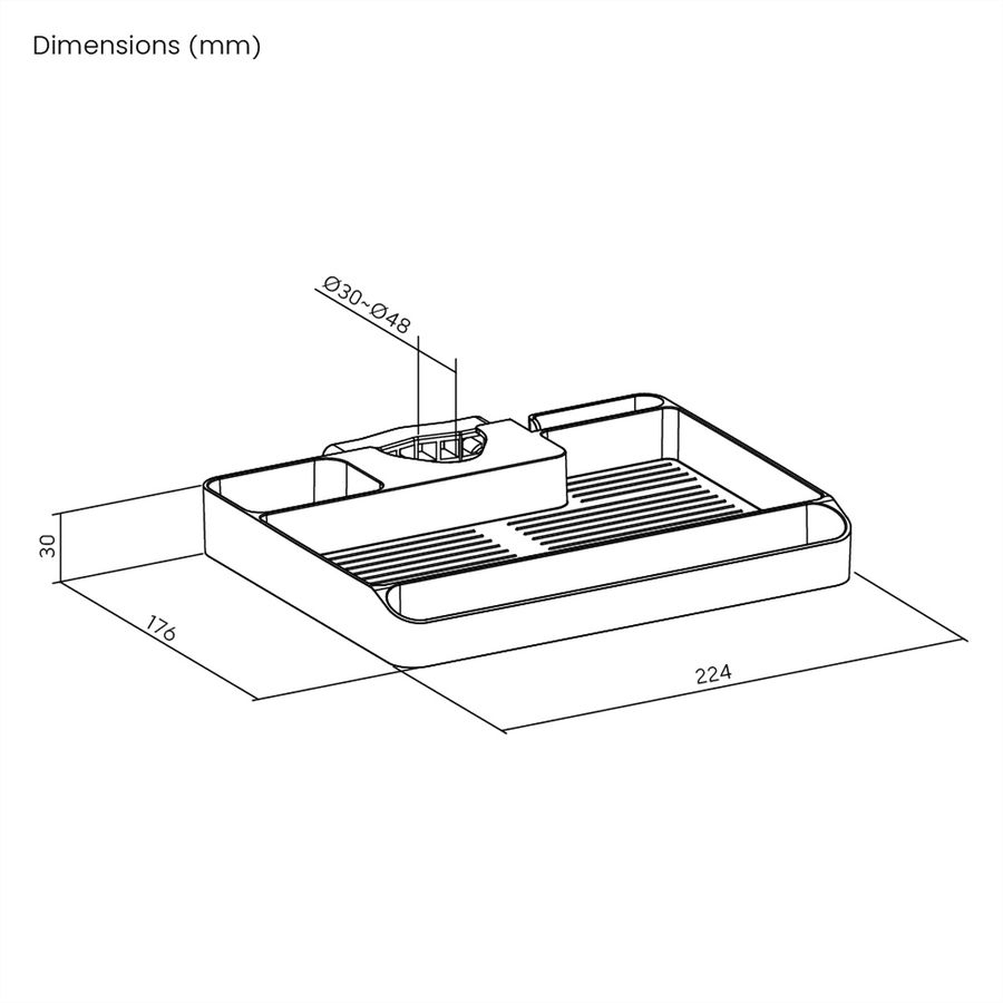 VALUE Opbergrek voor op een paal, max. 3 kg, 30-48 mm (1,2-1,9 inch)