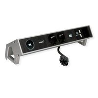 BACHMANN DESK2 1xIOTspot 2xprotective contact, USB Charger 1xABD 0.2m GST18, inox