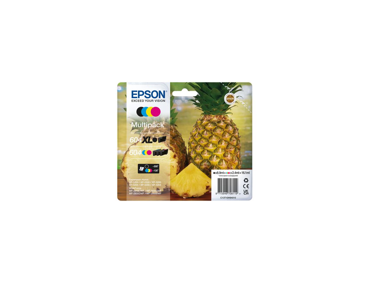 Epson 604XL inktcartridge 4 stuk(s) Origineel Hoog (XL) rendement Zwart, Cyaan, Magenta, Geel