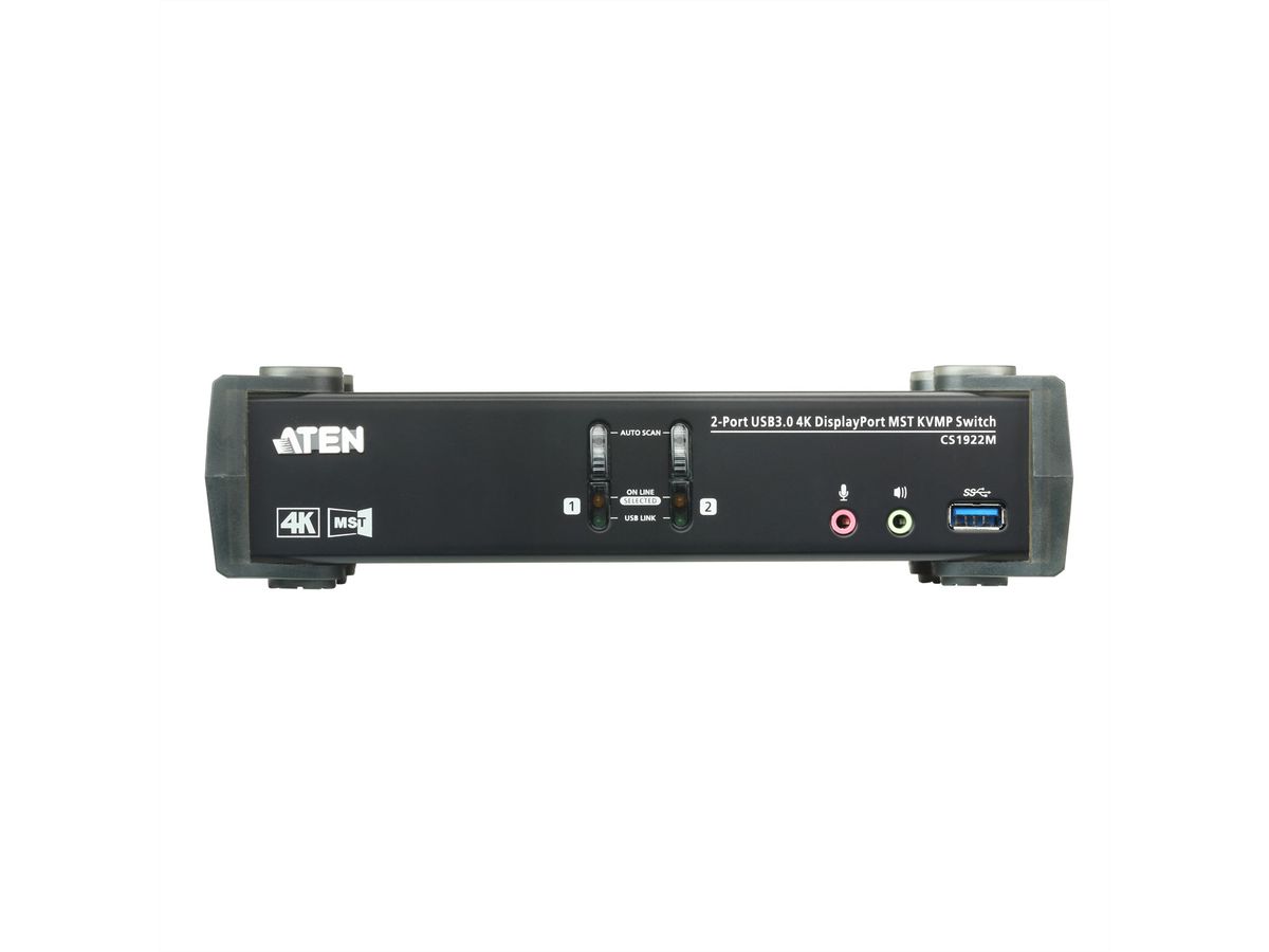 ATEN CS1922M 2-poorts USB 3.0 4K DisplayPort MST KVM switch