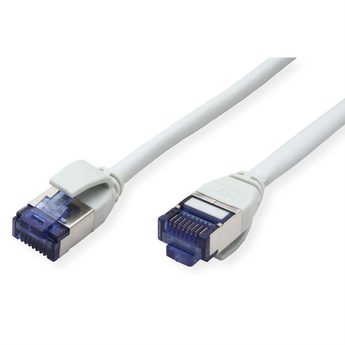 ROLINE S/FTP Patch Cord Cat.6A / Class EA, LSOH, Slim, PoE, grey, 0.3 m