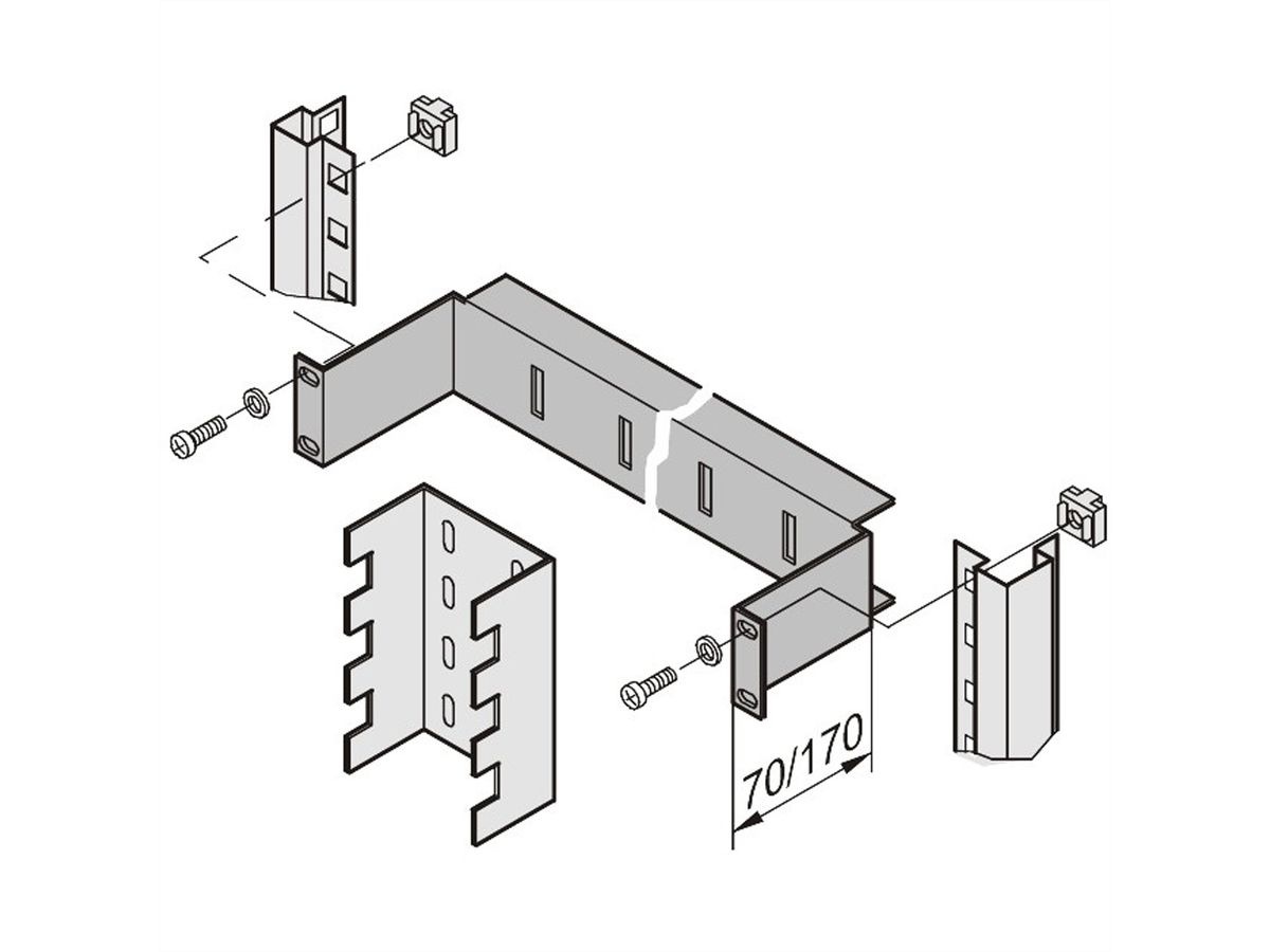 SCHROFF 19" Mounting Bracket, 170 mm Recessed