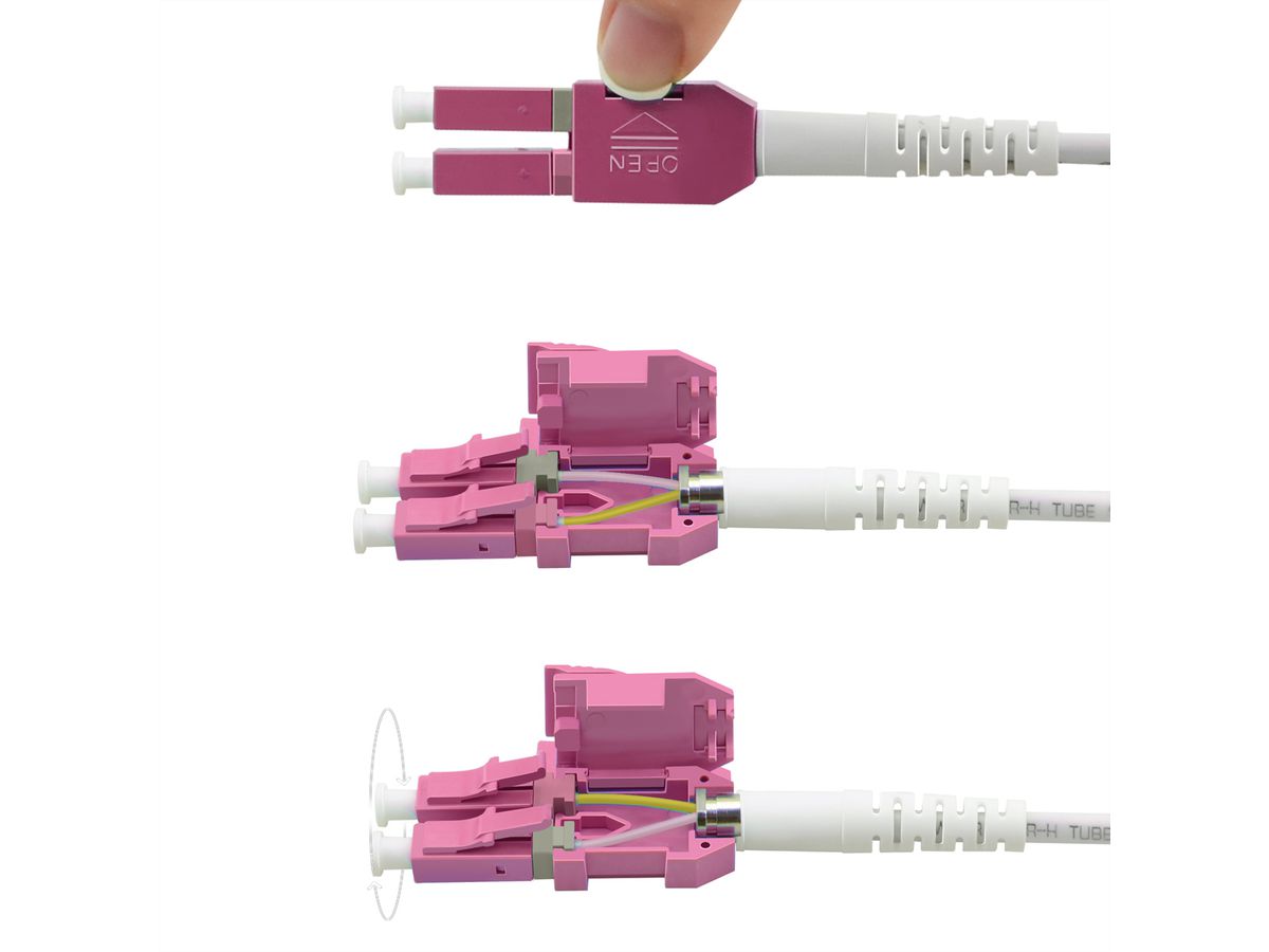 ROLINE Glasvezel Kabel duplex 50/125µm OM4, LC/LC, UNIBOOT, violet, 0,5 m