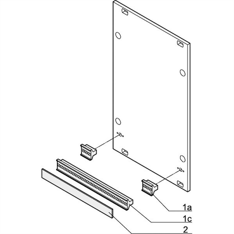 SCHROFF kunststof handgreep trapeziumvormig, grijs, 4 pk