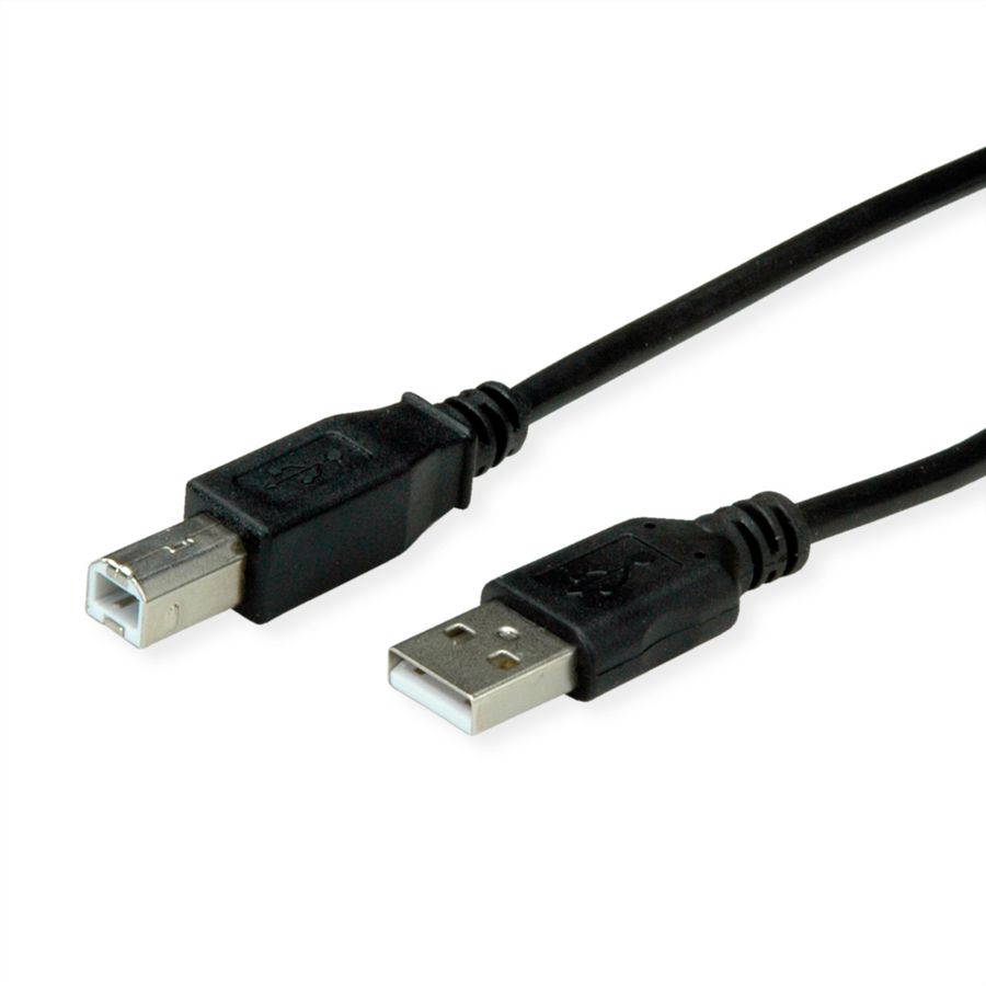 ROLINE RM USB 2.0 Cable, A - B, M/M, black, 0.8 m