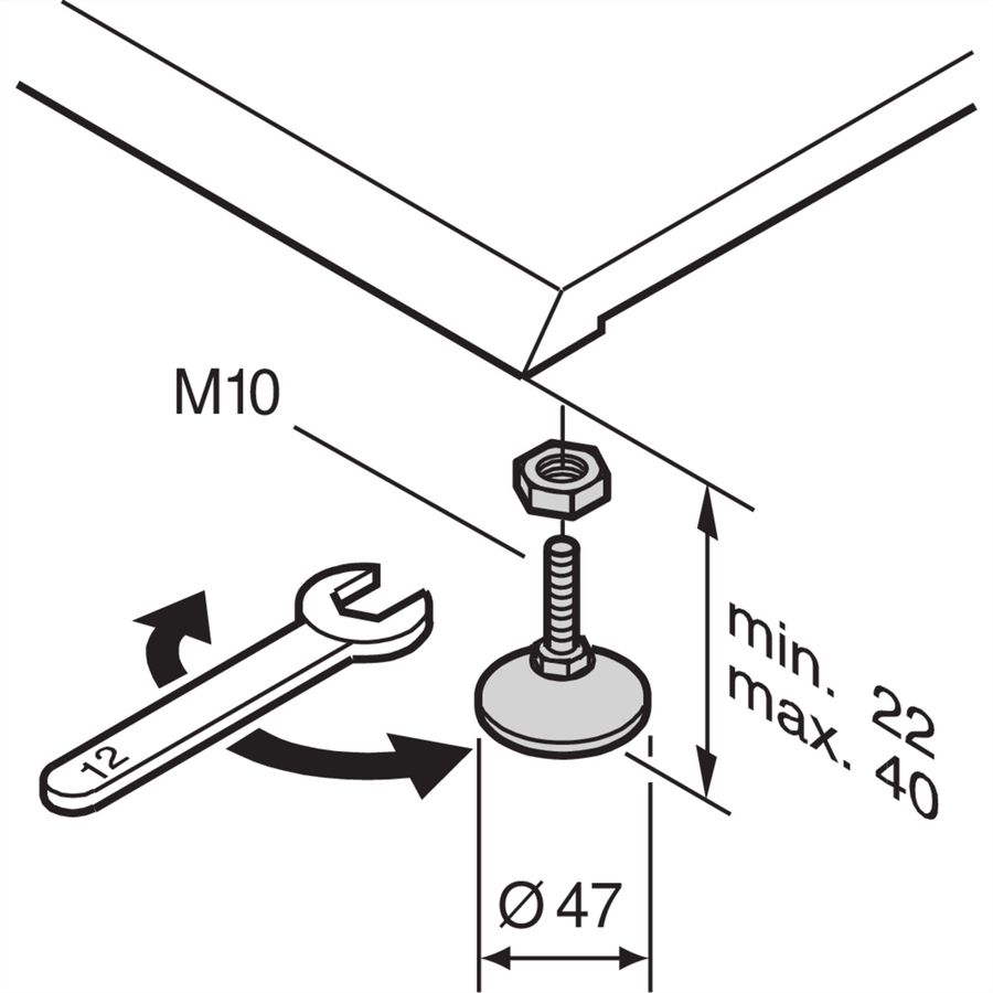SCHROFF Labrack Adjustable Feet