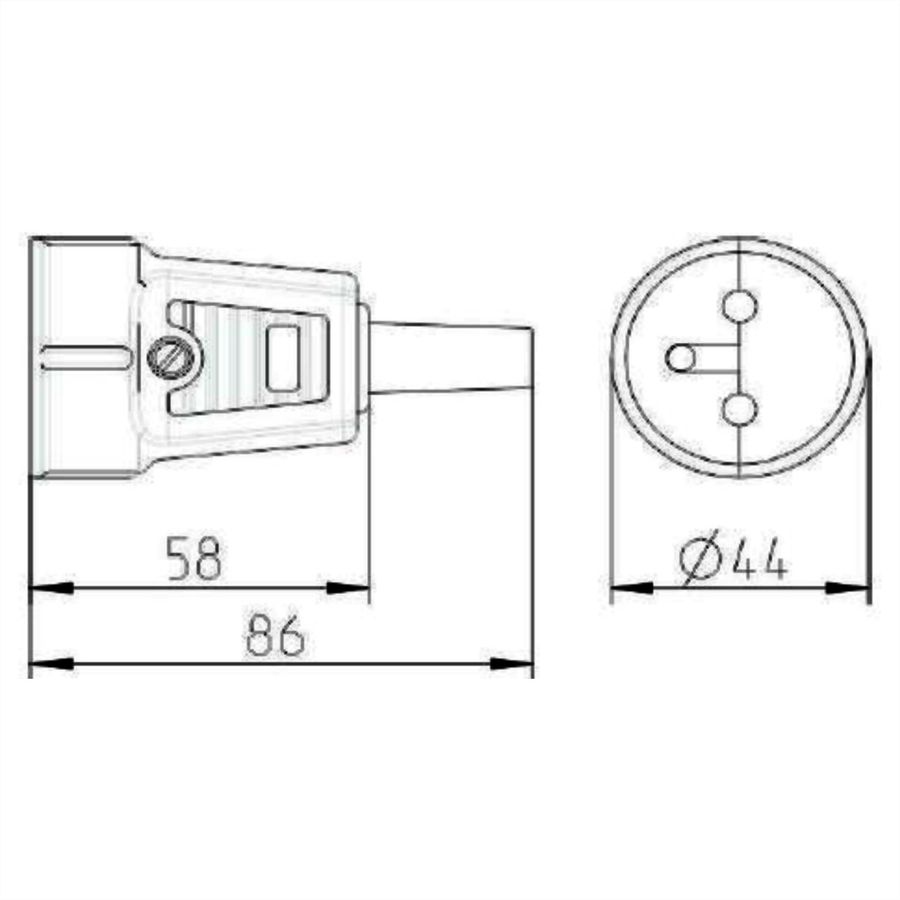 BACHMANN coupling with earthing pin, for France, bend protection sleeve, white