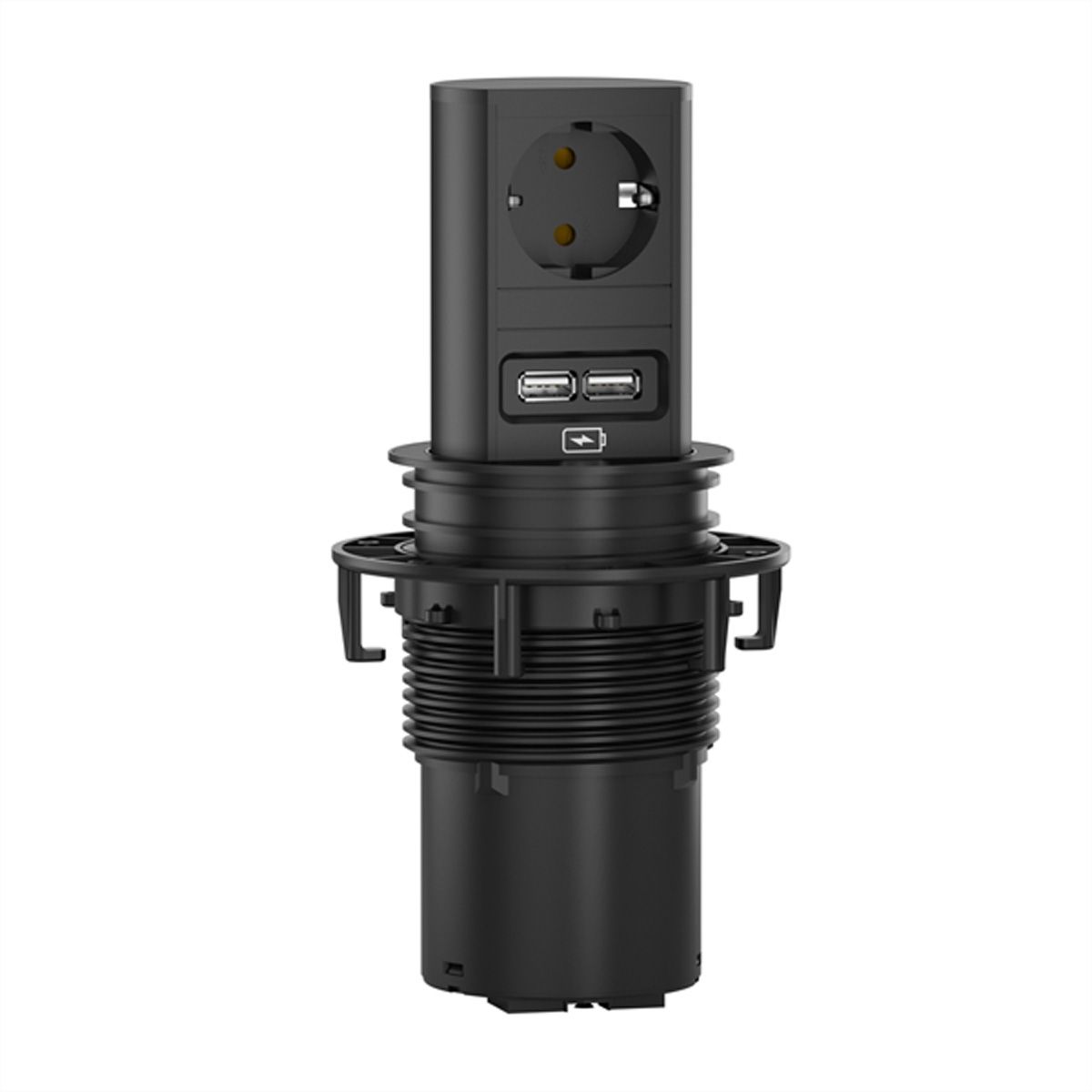 BACHMANN ELEVATOR 1xCEE7/3 1xUSB Charger 2.0m AEH RAL9005