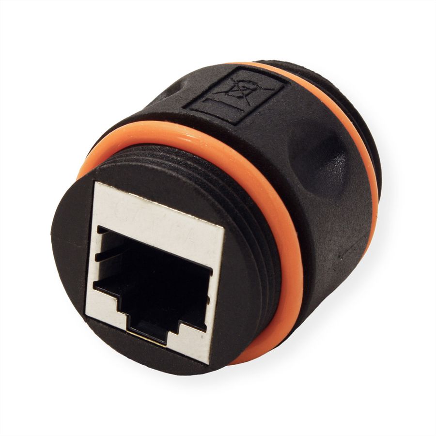 VALUE RJ-45 koppelstuk, afgeschermd, Cat.6A (Class EA), Outdoor/Industrial, zwart