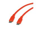 ROLINE USB 2.0-kabel, type C-C, M/M , Silicone, 60W, oranje, 1 m