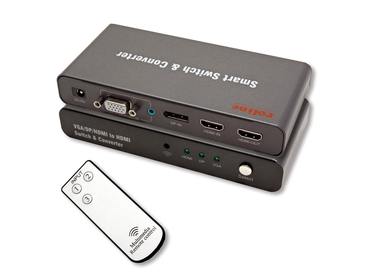 ROLINE HDMI/VGA/DP naar HDMI Converter-Switch