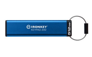 Kingston Technology IronKey 512GB Keypad 200, FIPS 140-3 Lvl 3 (aangevraagd) AES-256 versleuteld