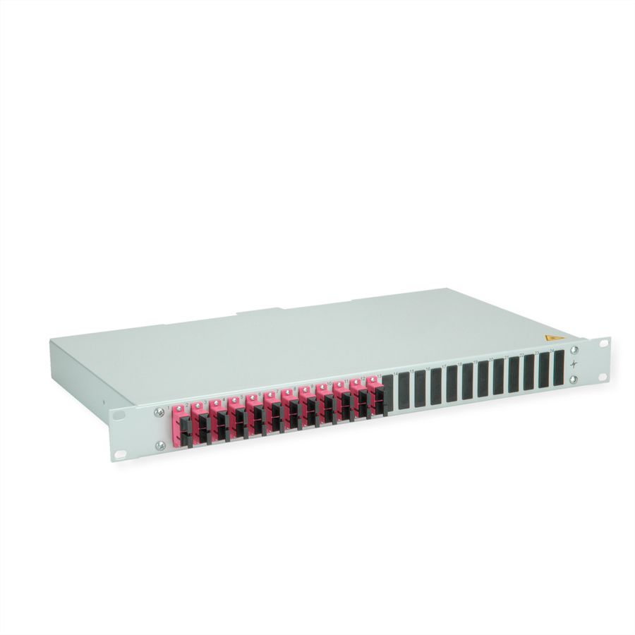 TELEGÄRTNER BASIS eco LWL-Panel mit Kupplungen, 12x SC Duplex, violett, OM4