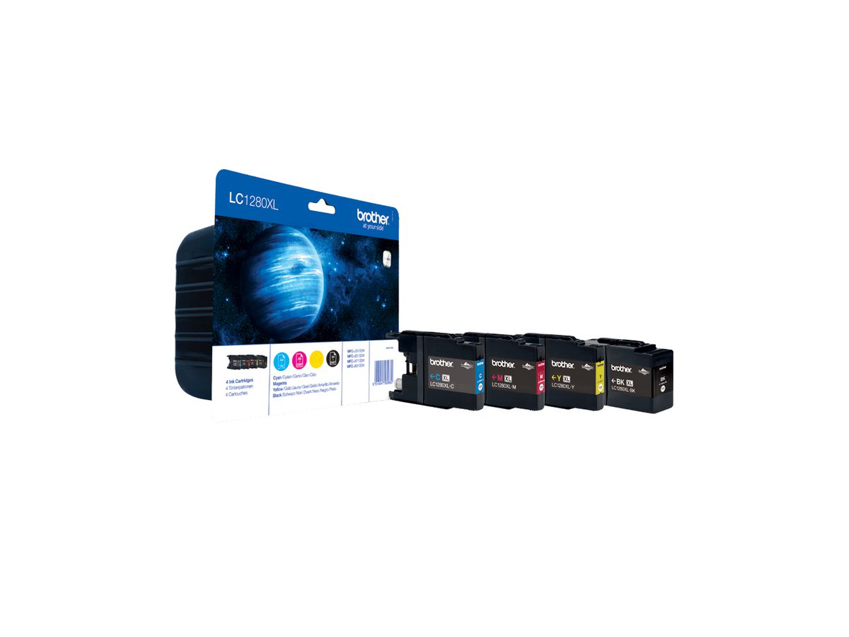 Brother LC1280XLVALBP ink cartridge 4 pc(s) Original Black, Cyan, Magenta, Yellow