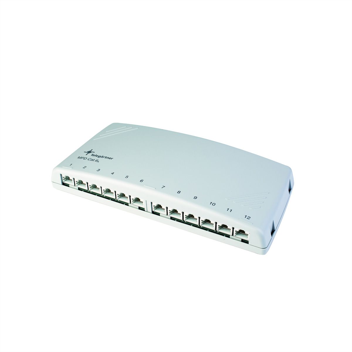 TELEGÄRTNER Mini Distributor MPD12-HS K, shielded, Cat.6A, alpine white