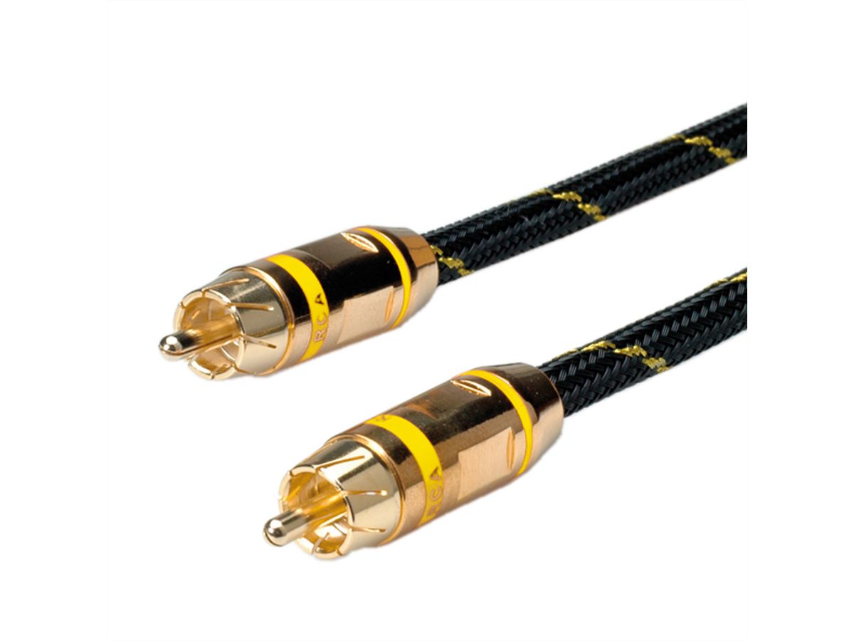 ROLINE GOLD Tulp kabel. simplex M/M, Geel, Retail Blister, 5 m