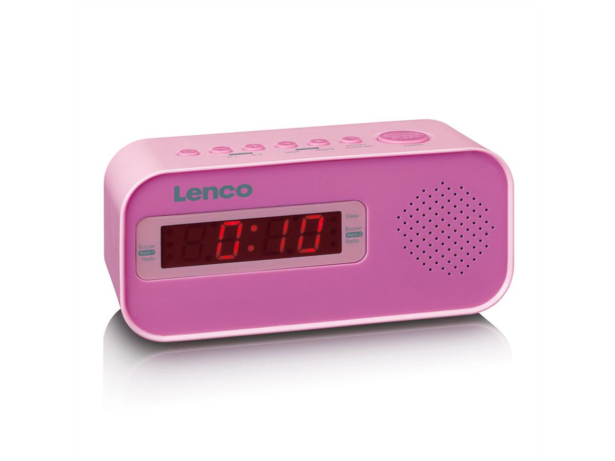 Lenco wekkerradio CR-205 roze, LED-display, alarmfunctie, slaaptimer