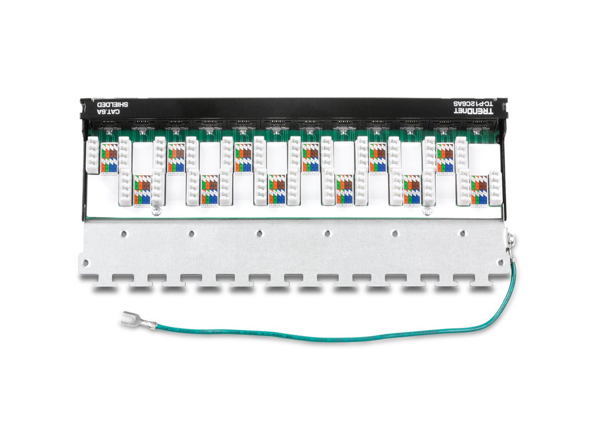 TRENDnet TC-P12C6AS Patchpaneel, 12-poorts Cat.6a afgeschermd voor wandmontage