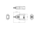 BACHMANN Euro platte stekker female zwart, Schroefverbinding VE 3 stuks in polybag