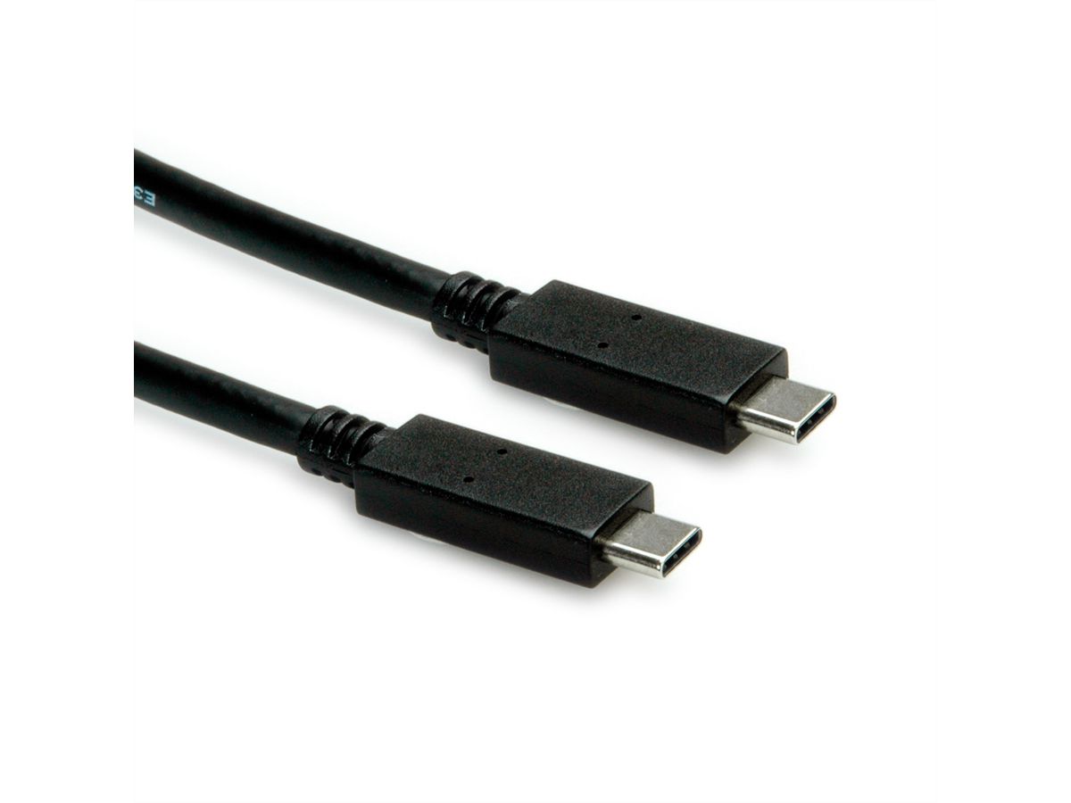 ROLINE USB 3.2 Gen 2 Cable, PD (Power Delivery) 20V5A, with Emark, C-C, M/M, black, 0.5 m