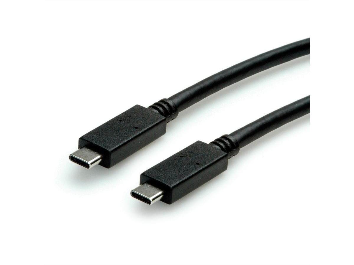 ROLINE GREEN USB 3.2 Gen 2 Cable, PD (Power Delivery) 20V5A, with Emark, C-C, M/M, black, 1 m